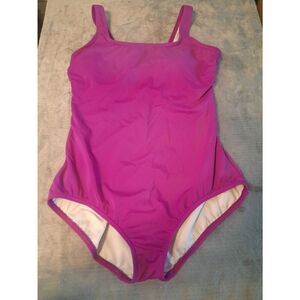 Lands End Swim One Piece Bathing Suit 12 Pink
